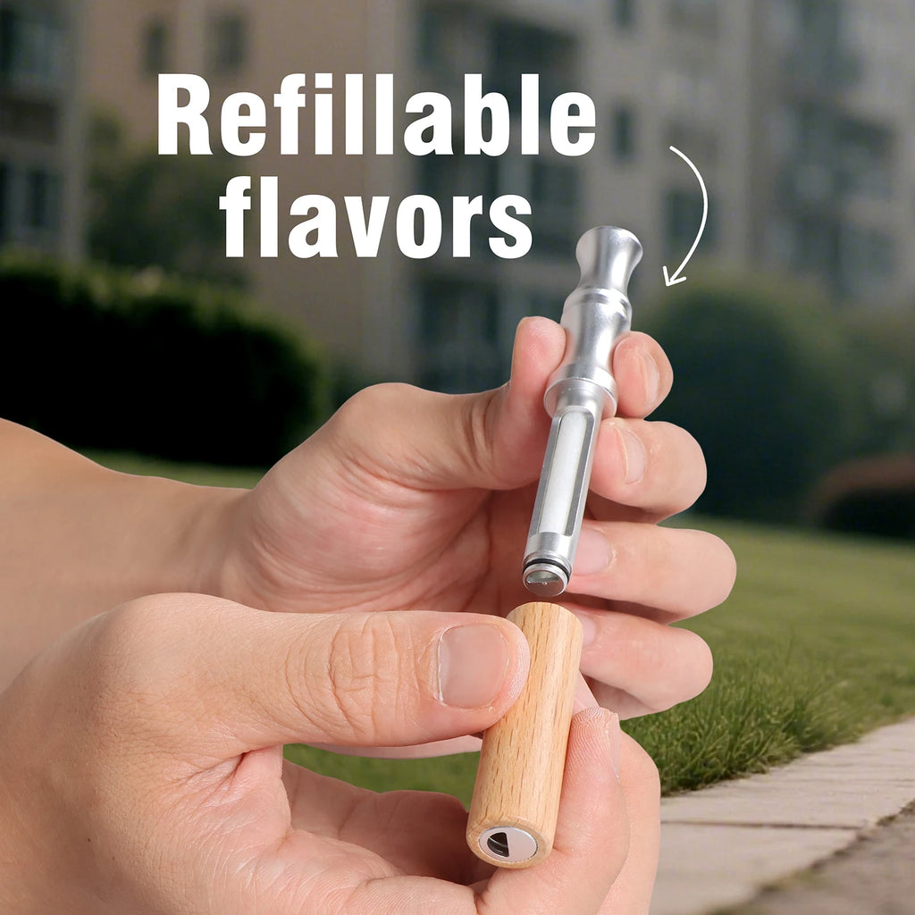 Quit Smoking Premium Nicotine-Free Aromatherapy Inhaler Stick with Custom Logo -Natural Wooden Aromatherapy Inhaler