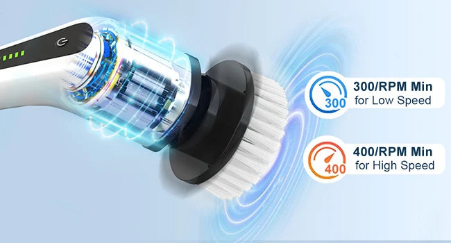Electric Rotating Cleaning Brush, Cordless Home Cleaning Brush, 3 Adjustable Sizes, Suitable for Bathroom, Shower, Bathtub, Etc.