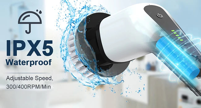 Electric Rotating Cleaning Brush, Cordless Home Cleaning Brush, 3 Adjustable Sizes, Suitable for Bathroom, Shower, Bathtub, Etc.