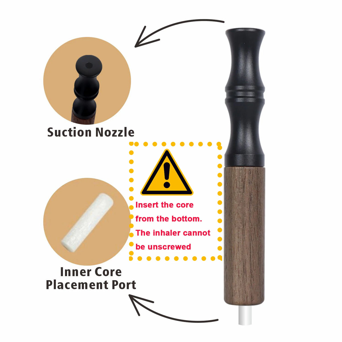 Quit Smoking Premium Nicotine-Free Aromatherapy Inhaler Stick with Custom Logo -Natural Wooden Aromatherapy Inhaler